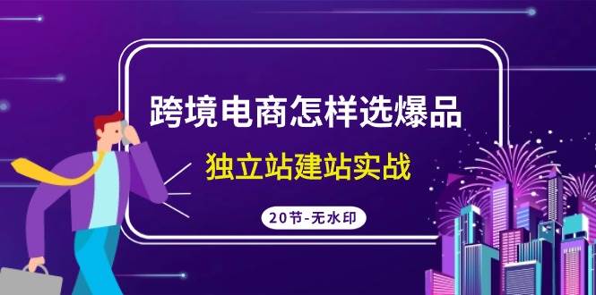 跨境电商怎样选爆品，独立站建站实战（20节高清无水印课）白米粥资源网-汇集全网副业资源白米粥资源网